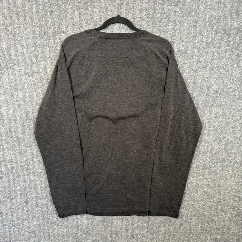 Banana Republic Sweatshirt Men Large Gray Polartec Raglan Sleeve Pullover Fleece